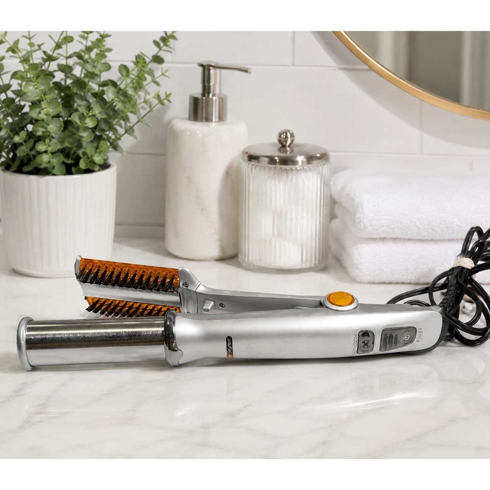 InStyler Works Rotating Hot Iron 1 1/4" Barrel Silver IS1001 Thermal Guard